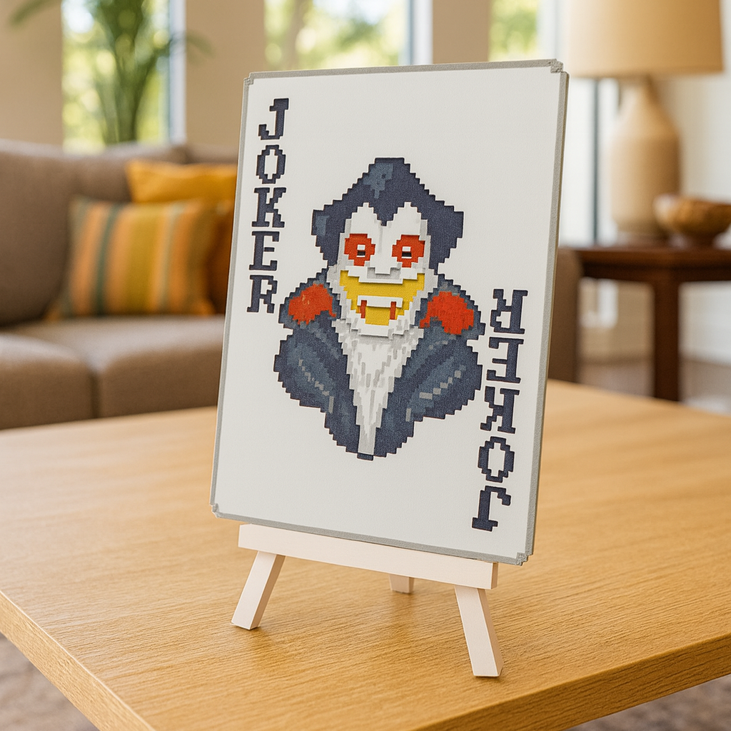 Cuadro “Joker Vampiro” de Balatro: impresión de alta calidad en papel o lienzo, opciones con marco y envío protegido. Ideal para salón, estudio o gaming room.