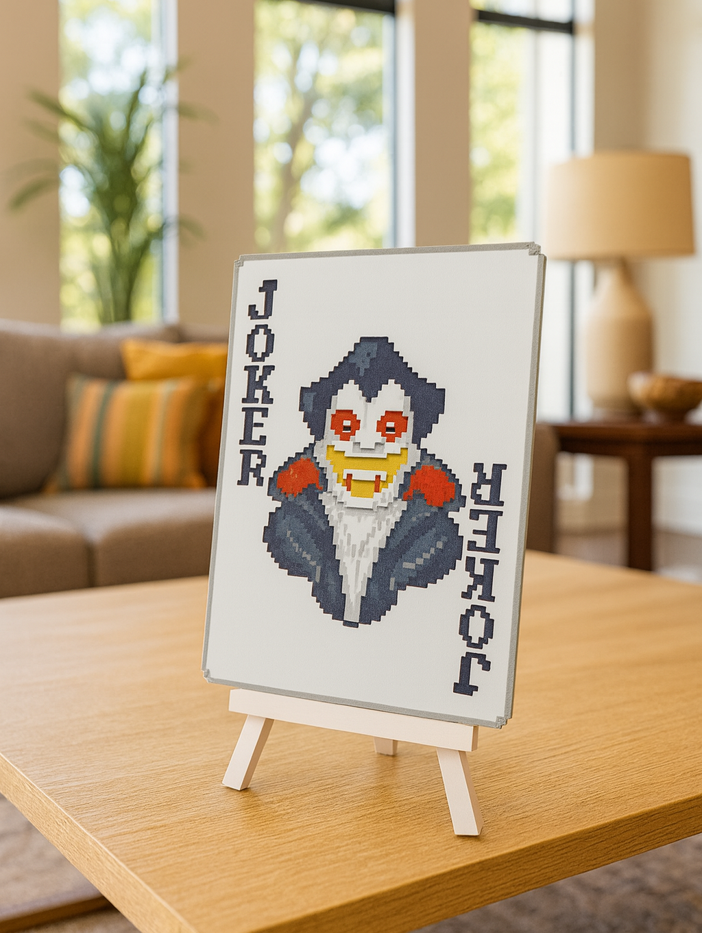 Cuadro “Joker Vampiro” de Balatro: impresión de alta calidad en papel o lienzo, opciones con marco y envío protegido. Ideal para salón, estudio o gaming room.