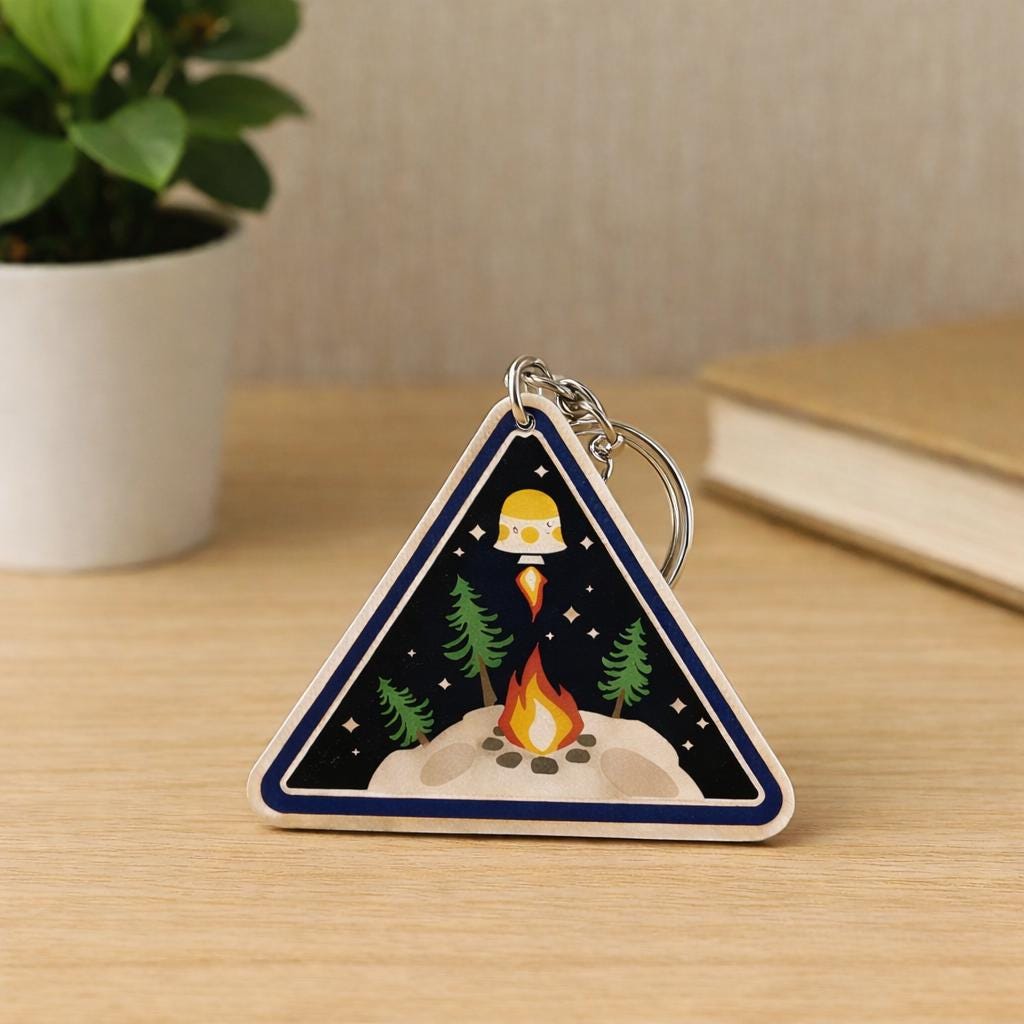 Outer Wilds Ventures Keychain 3D Logo | Fan Art | Gamer Gift - Imagen 3